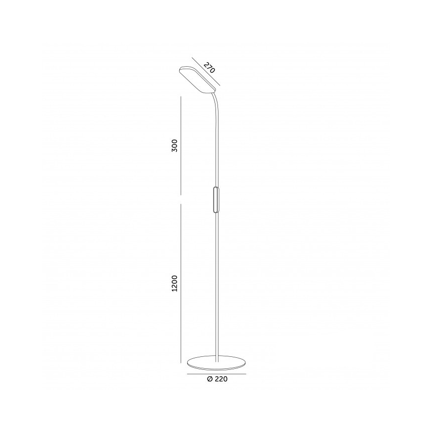 Hämardatav LED-põrandalamp TEILO LED/10W/230V 3000/4000/6500K, valge + kaugjuhtimispult