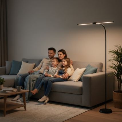 Hämardatav LED-põrandalamp TEILO LED/14W/230V 3000/4000/6000K must