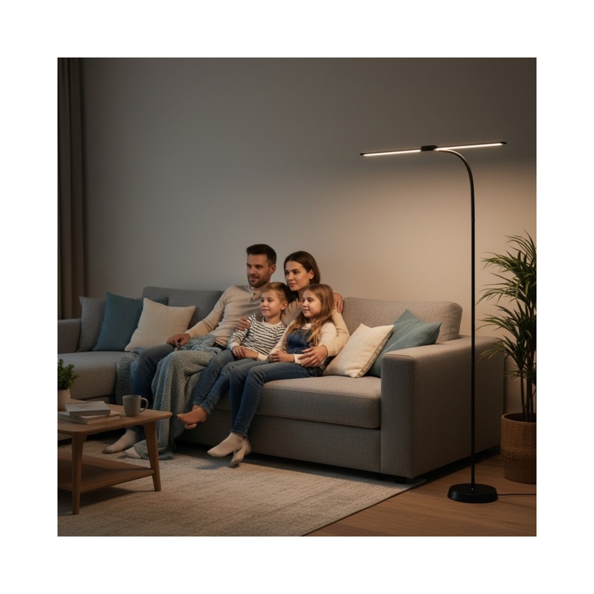 Hämardatav LED-põrandalamp TEILO LED/14W/230V 3000/4000/6000K must