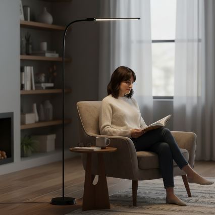 Hämardatav LED-põrandalamp TEILO LED/14W/230V 3000/4000/6000K must