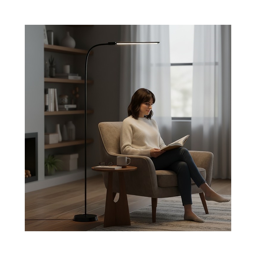 Hämardatav LED-põrandalamp TEILO LED/14W/230V 3000/4000/6000K must