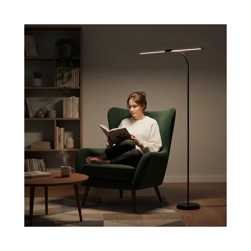 Hämardatav LED-põrandalamp TEILO LED/14W/230V 3000/4000/6000K must