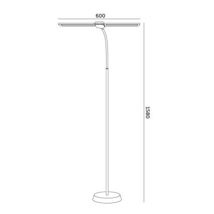 Hämardatav LED-põrandalamp TEILO LED/14W/230V 3000/4000/6000K must