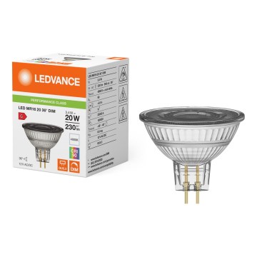 Hämardatav LED-reflektoripirn MR16 GU5,3/3,4W/12V 4000K 36° CRI 90 - Ledvance