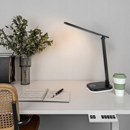 Hämardatav LED RGBW laualamp traadita laadimisega LED/7W/5V USB must