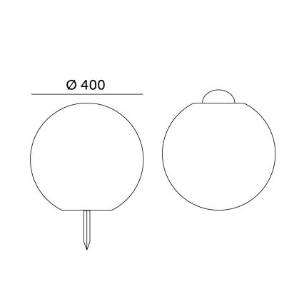 LED RGBW Hämardatav päikeseenergial töötav lamp GARDEN BALL LED/5W/3,7V 3000K IP54 2200 mAh läbimõõt 40 cm + kaugjuhtimispult