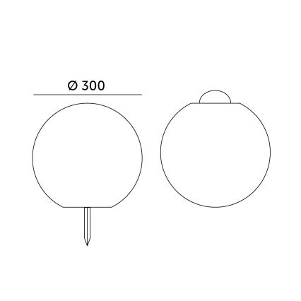LED RGBW hämardatav päikeselamp GARDEN BALL LED/5W/3,7V 3000K IP54 2200 mAh läbimõõt 30 cm + kaugjuhtimispult
