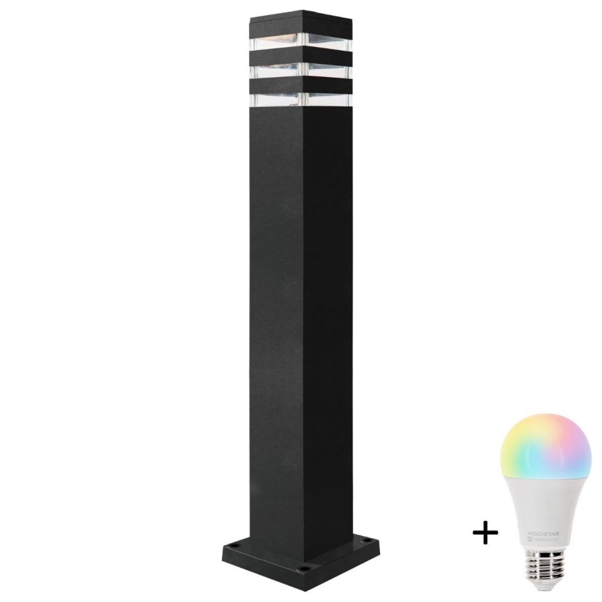 Hämardatav LED RGBW välisvalgusti TEKSAS 1xE27/12W/230V 2700-6500K Wi-Fi 74 cm IP44 antratsiit