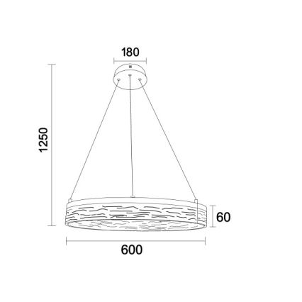 LED-hämardatav ripatslühter kaablil ALIANZ LED/45W/230V 3000-6000K läbimõõt 60 cm + kaugjuhtimispult