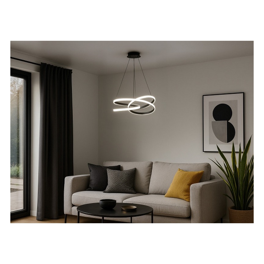 LED-hämardatav rippvalgusti kaabliga LED/90W/230V 3000-6500K Ø 47 cm + kaugjuhtimispult