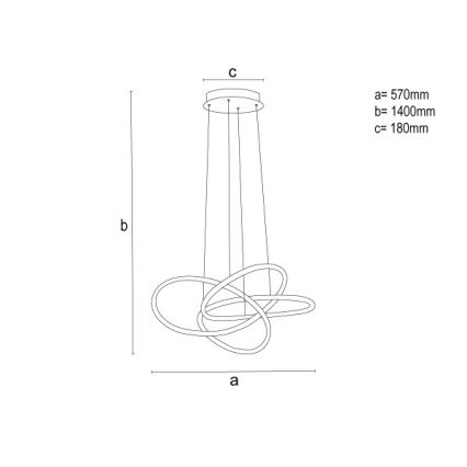 Hämardatav LED-ripplühter kaablil LED/95W/230V 3000-6500K läbimõõt 57 cm + kaugjuhtimispult