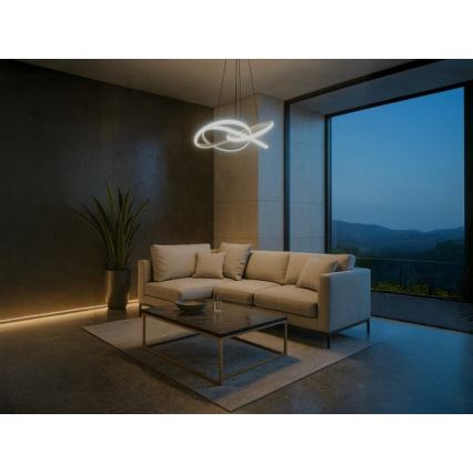 LED hämardatav ripplamp riputuskaabliga LED/95W/230V 3000-6500K läbimõõt 57 cm + kaugjuhtimispult
