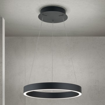 hämardatav LED-rippvalgusti kaablil KOLK LED/40W/230V 2700/3000/4000K läbimõõt 40 cm must