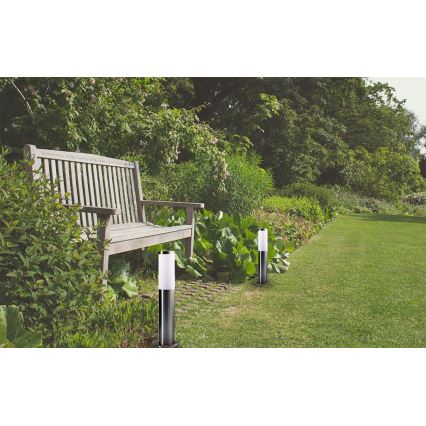 Hämardatav LED-välisvalgusti LIVIA 1xE27/6W/230V 2700-6500K Wi-Fi 45 cm IP44 hõbedane