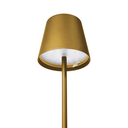 LED-hämardatav välistingimustes kasutatav laetav laualamp LED/4W/4000 mAh 3000/4000/5500K IP44 kuldne