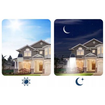 LED hämardatav päikesepaneeliga prožektor LED/100W/3,2V 5000K 10500 mAh IP65 must + kaugjuhtimispult