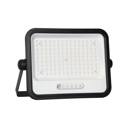 LED hämardatav päikesepaneeliga reflektor LED/300W/3,2V 2000-8000K IP65 15000 mAh must + kaugjuhtimispult