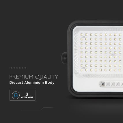 LED hämardatav päikesepaneeliga reflektor LED/300W/3,2V 2000-8000K IP65 15000 mAh must + kaugjuhtimispult
