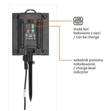 LED-hämardatav päikeseenergial töötav dekoratiivne valguskett STARLIGHT NEO 20xE27/3,7V 2700K IP54 1200 mAh 11,5m + kaugjuhtimispult