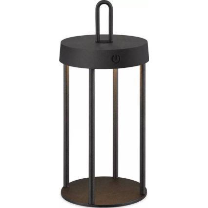 LED hämardatav välitingimustes laetav puutetundlik laualamp GENTLE LED/1,5W/3,7V 3000 mAh IP44 must