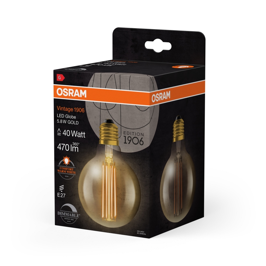 Hämardatav vintage-filament LED-pirn E27/5,8W/230V 2200K - Osram