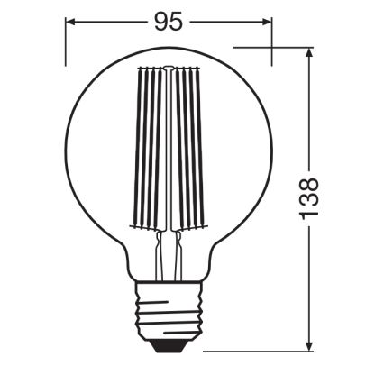 Hämardatav vintage-filament LED-pirn E27/5,8W/230V 2200K - Osram