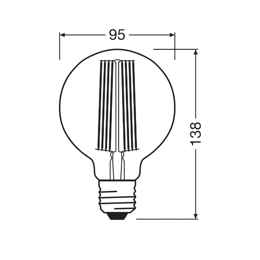 Hämardatav vintage-filament LED-pirn E27/5,8W/230V 2200K - Osram