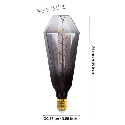 Hämardatav VINTAGE LED-pirn E27/4W/230V 1800K suitsune - Eglo 110238