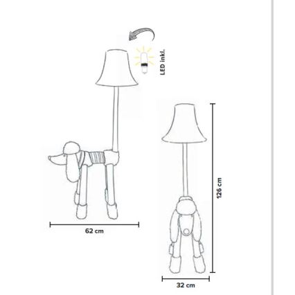 Happy Lamps - LED Laste põrandalamp BELLO LED/5,4W/230V puudel