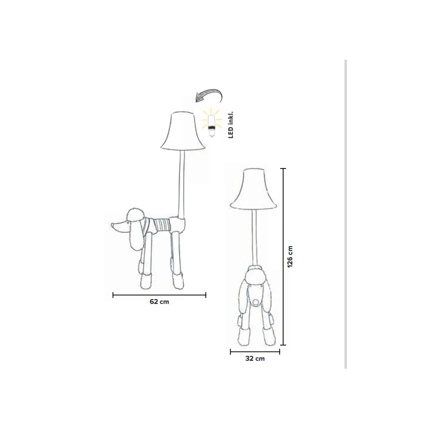 Happy Lamps - LED Laste põrandalamp BELLO LED/5,4W/230V puudel