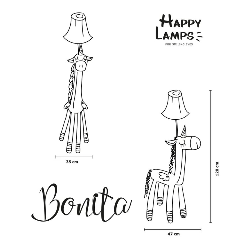 Happy Lamps - LED Laste põrandalamp BONITA LED/5,4W/230V ükssarvik