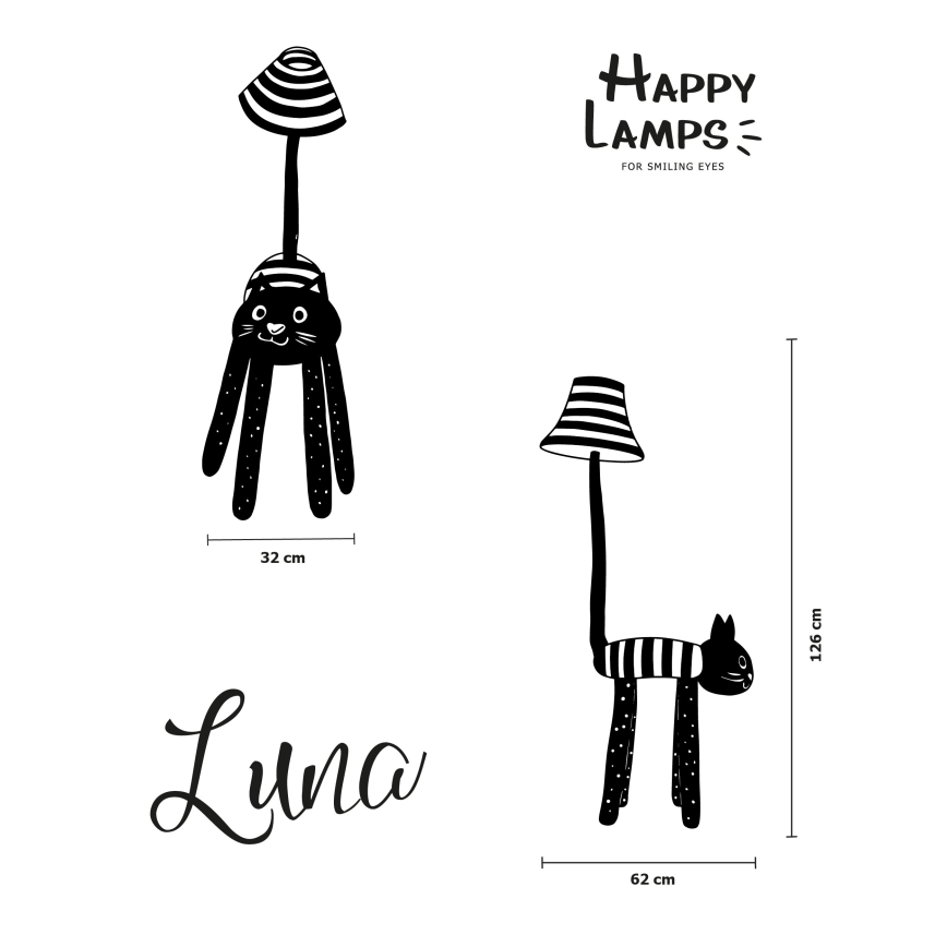 Happy Lamps - LED Laste põrandalamp LUNA LED/5,4W/230V kass