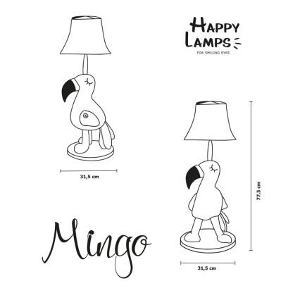Happy Lamps - LED Laste põrandalamp MINGO LED/5,4W/230V flamingo