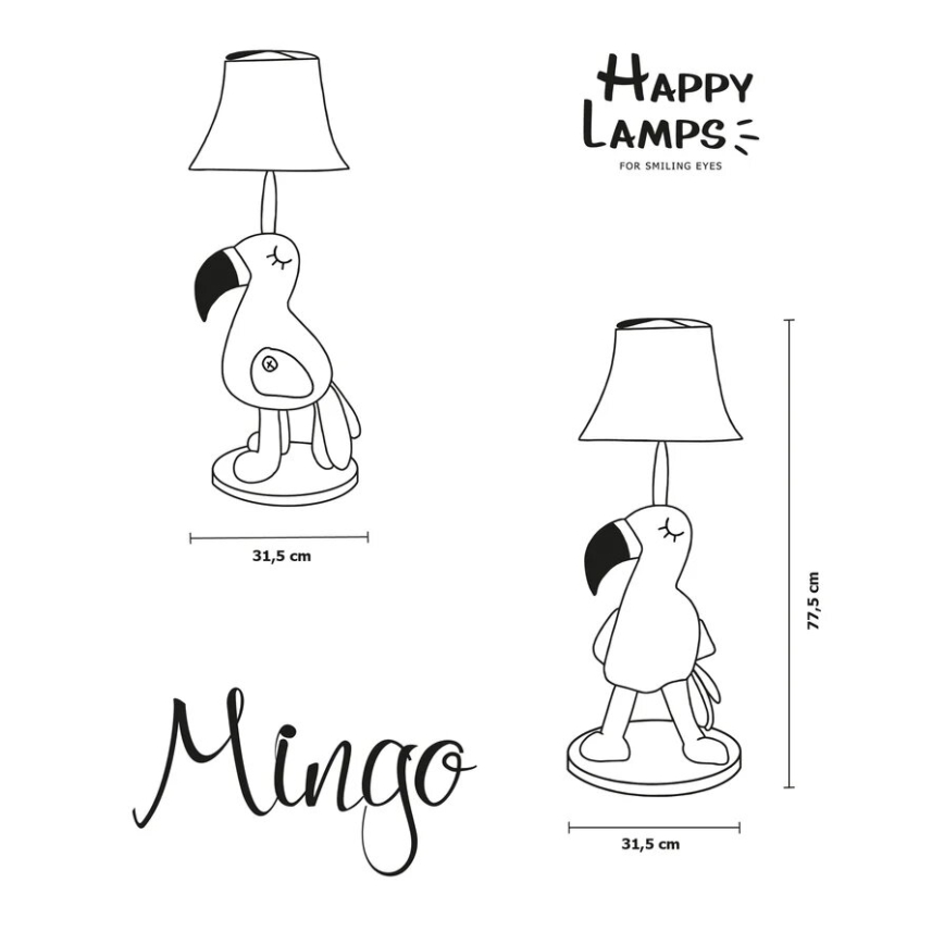Happy Lamps - LED Laste põrandalamp MINGO LED/5,4W/230V flamingo