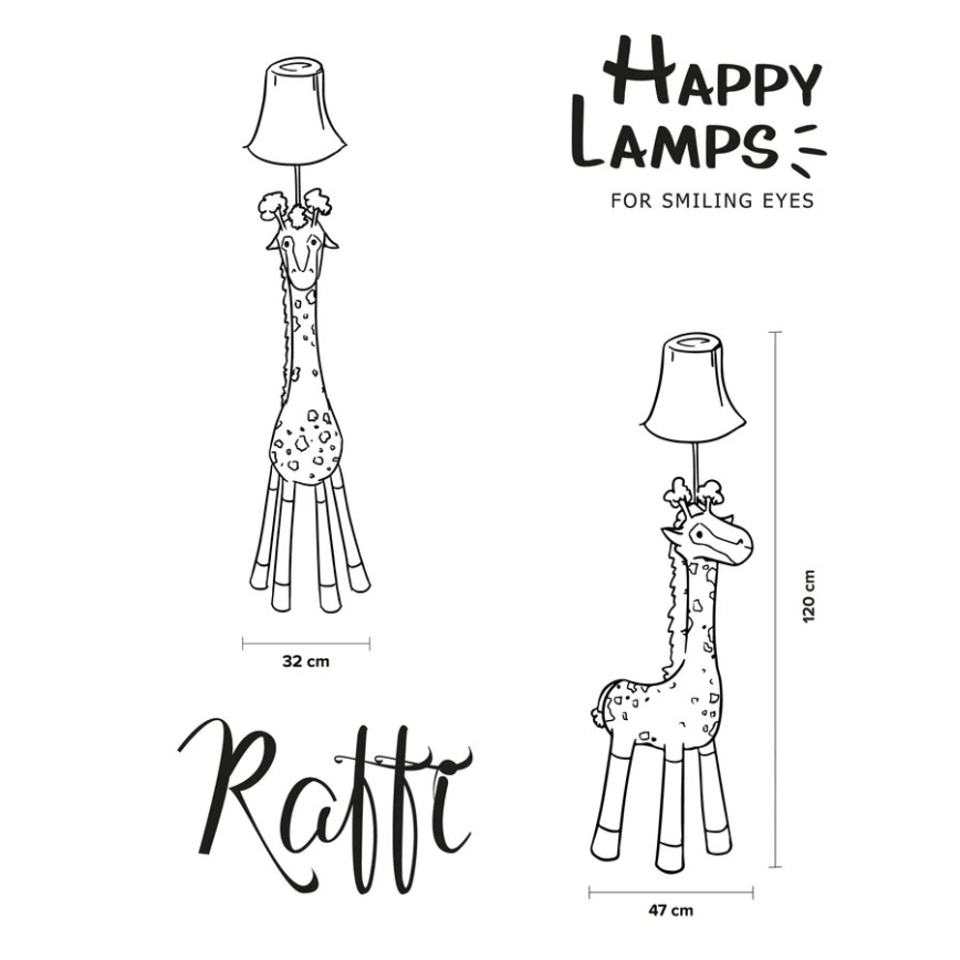 Happy Lamps - LED Laste põrandalamp RAFFI LED/5,4W/230V kaelkirjak