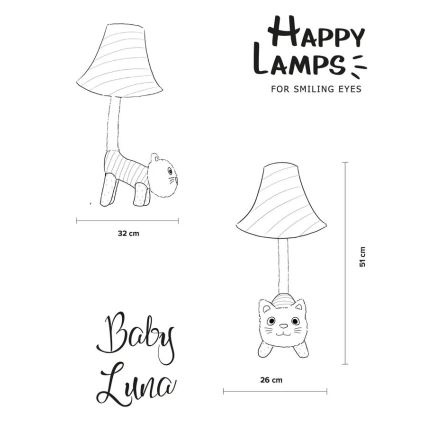Happy Lamps - LED Laualamp lastele BABY LUNA LED/5,4W/230V kass