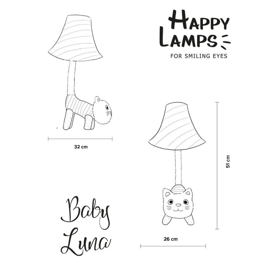Happy Lamps - LED Laualamp lastele BABY LUNA LED/5,4W/230V kass