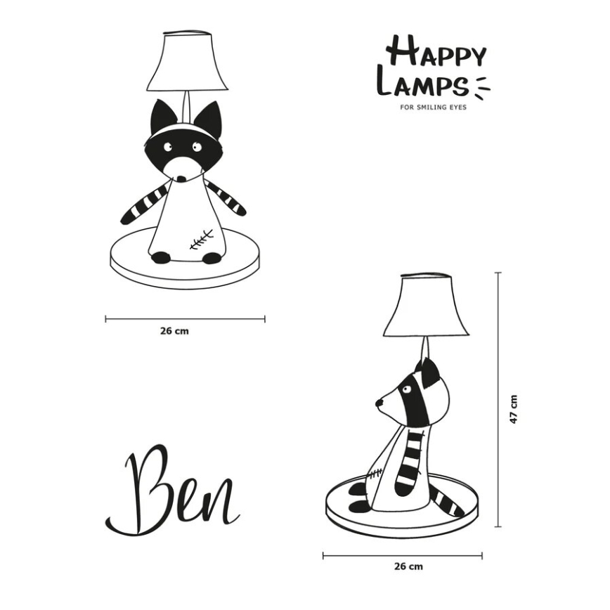Happy Lamps - LED Laualamp lastele BEN LED/5,4W/230V pesukaru