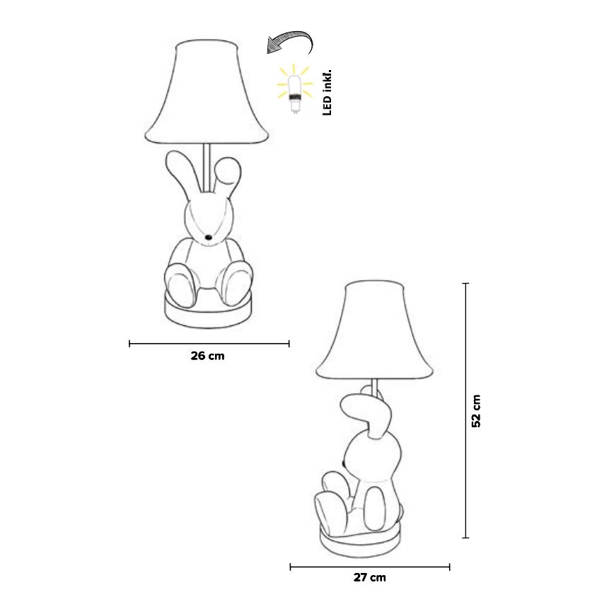 Happy Lamps - LED Laualamp lastele BENNY LED/5,4W/230V jänes