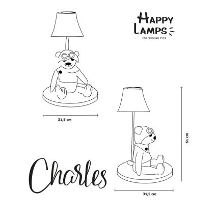 Happy Lamps - LED Laualamp lastele CHARLES LED/5,4W/230V karu