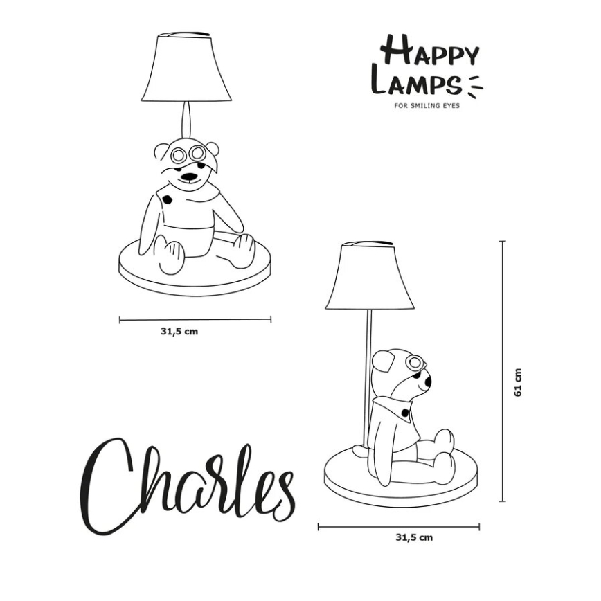Happy Lamps - LED Laualamp lastele CHARLES LED/5,4W/230V karu
