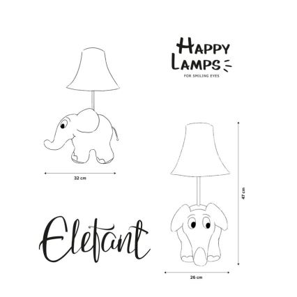 Happy Lamps - LED Laualamp lastele ELEVANT LED/5,4W/230V elevant