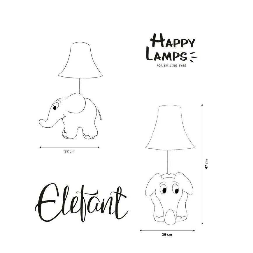Happy Lamps - LED Laualamp lastele ELEVANT LED/5,4W/230V elevant
