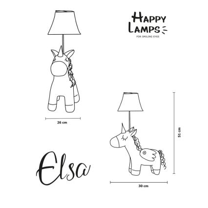 Happy Lamps - LED Laualamp lastele ELSA LED/5,4W/230V ükssarvik