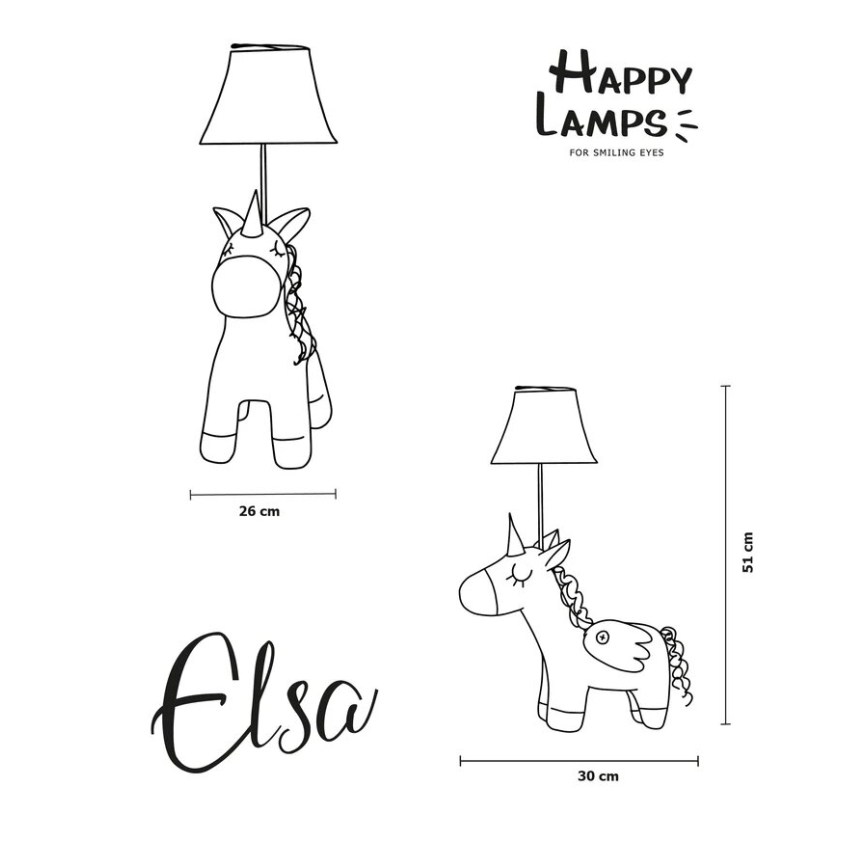 Happy Lamps - LED Laualamp lastele ELSA LED/5,4W/230V ükssarvik