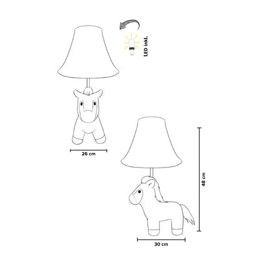 Happy Lamps - LED Laualamp lastele ELVIS LED/5,4W/230V hobune