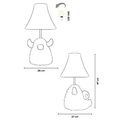 Happy Lamps - LED Laualamp lastele HUGO LED/5,4W/230V pull