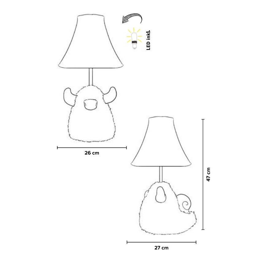 Happy Lamps - LED Laualamp lastele HUGO LED/5,4W/230V pull