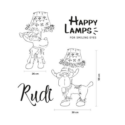Happy Lamps - LED Laualamp lastele RUDI LED/5,4W/230V põhjapõder