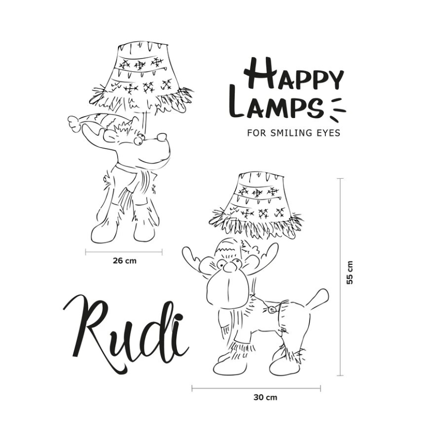 Happy Lamps - LED Laualamp lastele RUDI LED/5,4W/230V põhjapõder